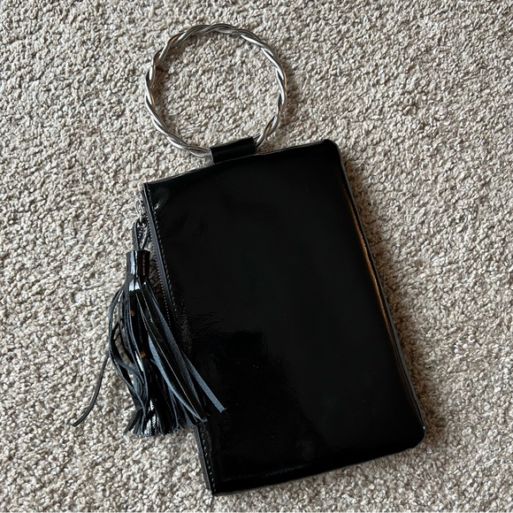 NEW Thacker Nolita shiny nickel black wristlet clutch - Picture 2 of 4